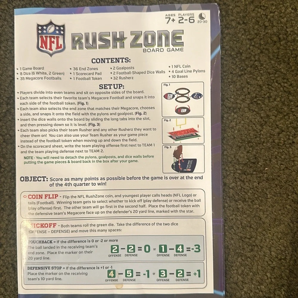 NFL Rush Zone Board Game